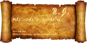 Móczár Jolán névjegykártya