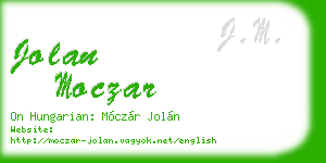 jolan moczar business card